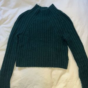 Monki cropped sweater - green - XXS